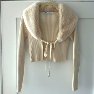 Zara Faux Fur Cardigan